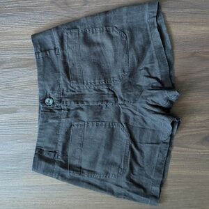 Anthropologie Black Linen Blend Maeve Brand Shorts Size 28